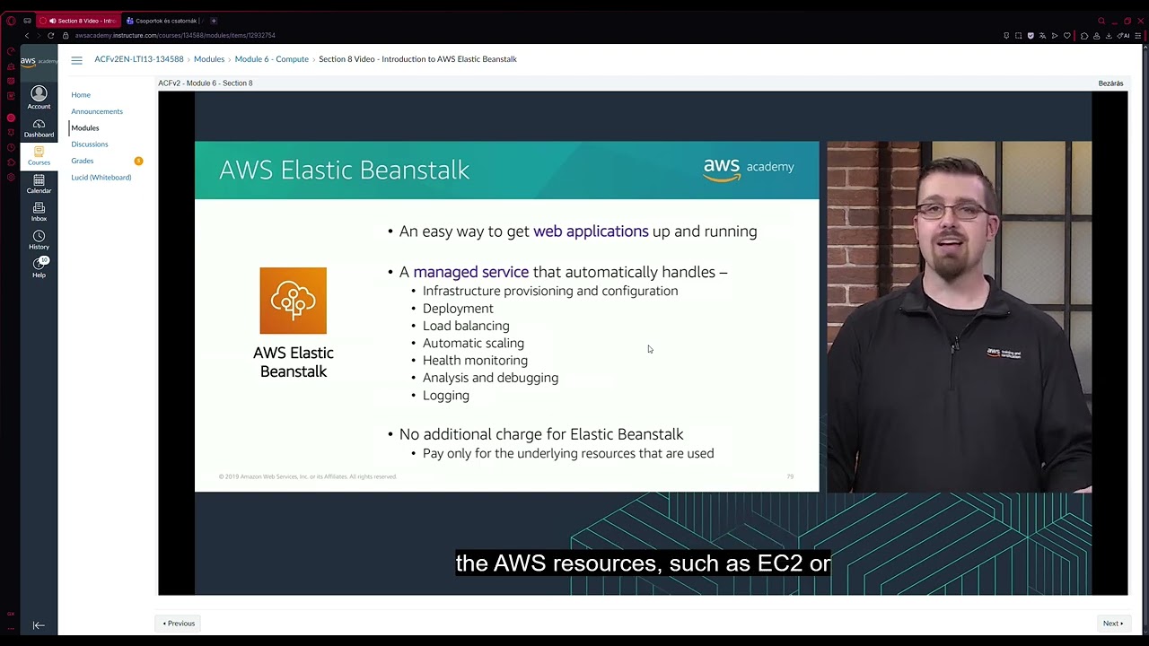 Section 8 Video   Introduction to AWS Elastic Beanstalk   Opera 2026 01 05 23 34 02