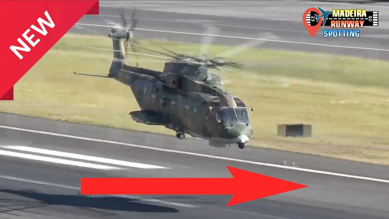 Portuguese Air Force EH101 Low-Level Takeoff – Madeira Airport (LPMA)