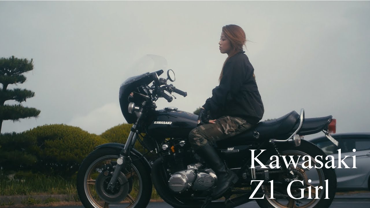 【Short Version】Beautiful girl on classic-motorcycle  / Z1に乗る女性