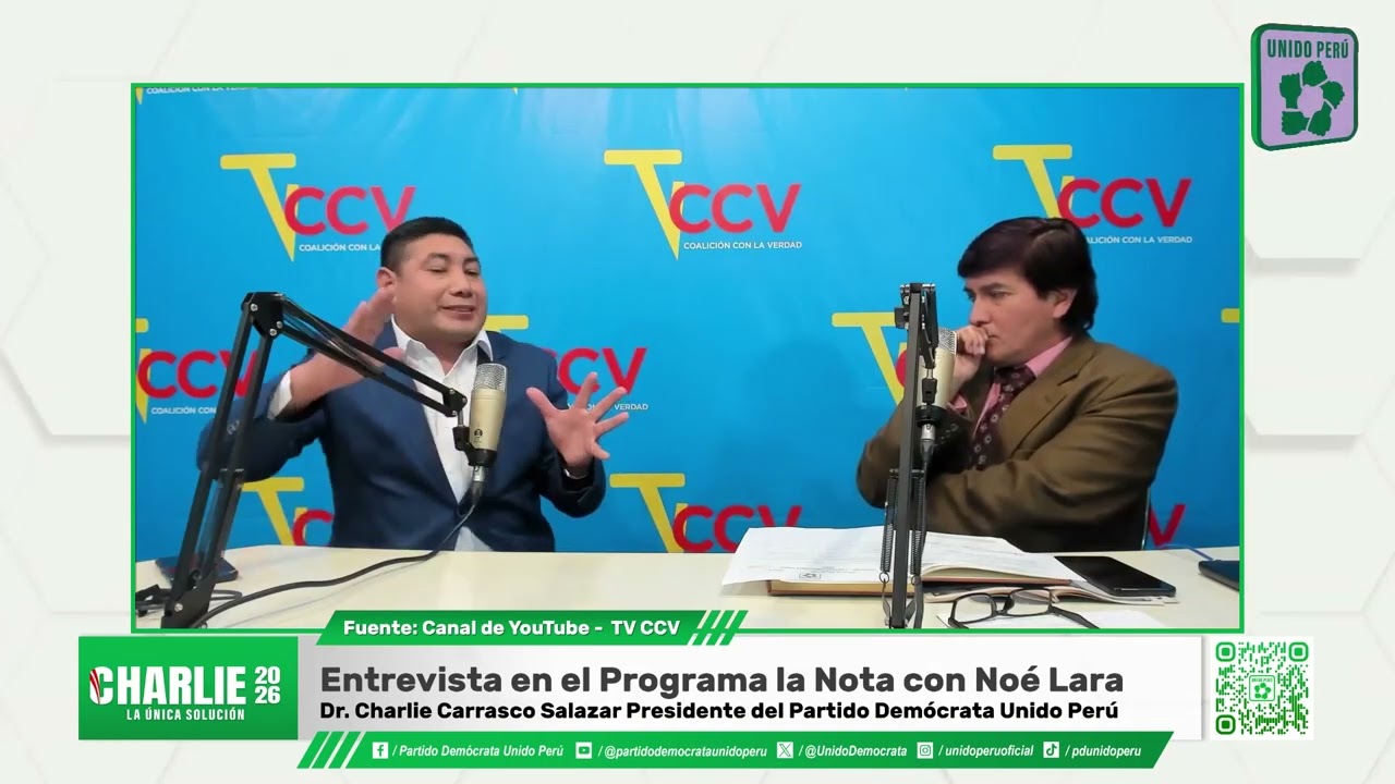 Entrevista en el programa la nota con Noé Lara, a nuestro presidente Dr. Charlie Carrasco Salazar.