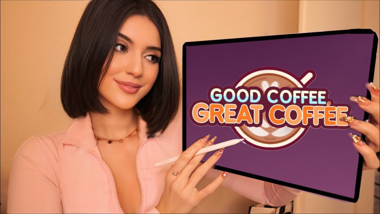 ASMR Let's Play Good Coffee Great Coffee on My iPad ~ Relaxing Tapping & Whispering