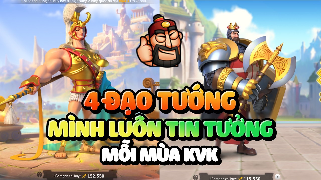 4 Cặp Tướng Mình Sử Dụng Hàng Ngày Để Cày Tăng Tốc - Farm Man Rợ Hiệu Quả Rise of Kingdoms