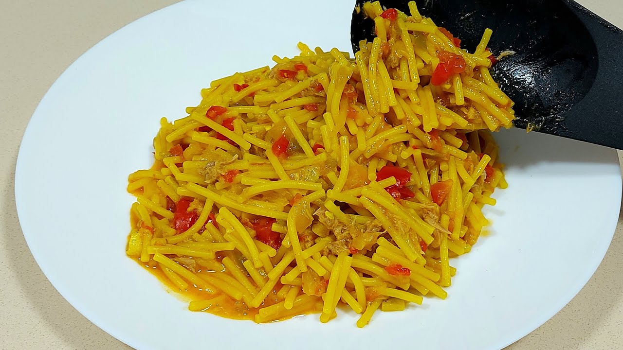 🥘 FIDEOS EN AMARILLO ✨️ CON ATÚN DE LATA // BEATRIZ COCINA