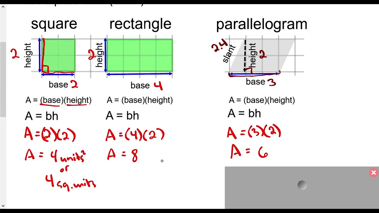 8G   Lesson 8-0 PART 1 Area of quads and triangles