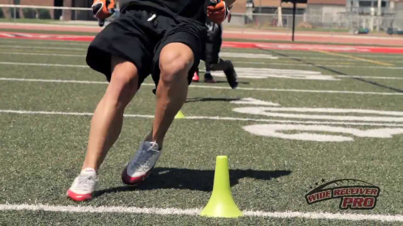 Wide Receiver Drills- Quick Feet Explosion Drill (Circle the Cones Drill)  - Wide Receiver Pro DVD