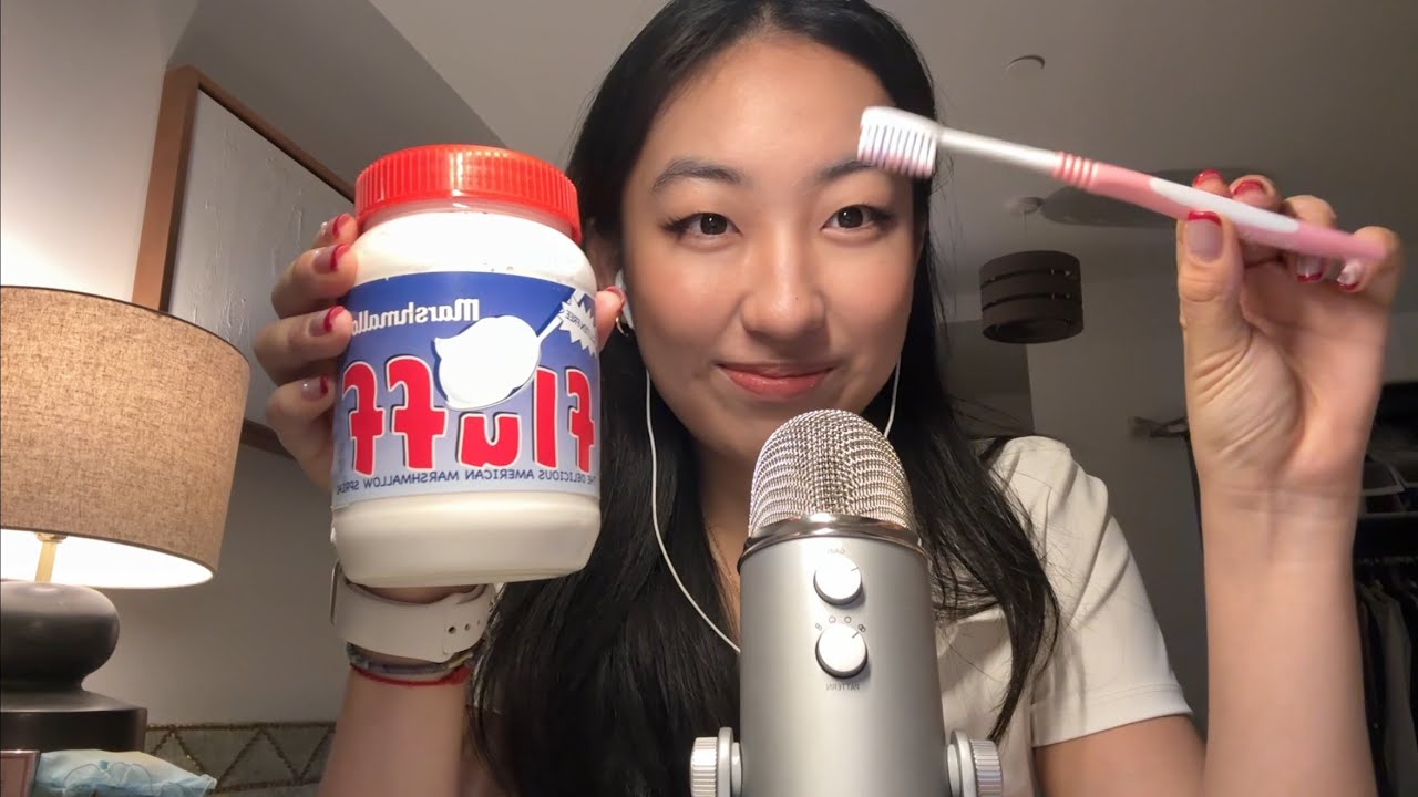 ASMR | Eating Marshmallow Fluff But With A Toothbrush 🪥Tingly Mouth Sounds 