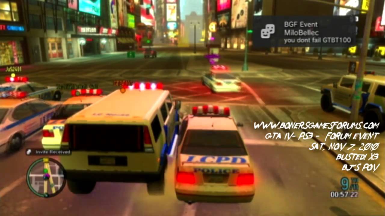 GTA IV - ps3 - Nov. 7, 2010 - BGF Event Vid #4 - BUSTED! x3 - BJ's PoV