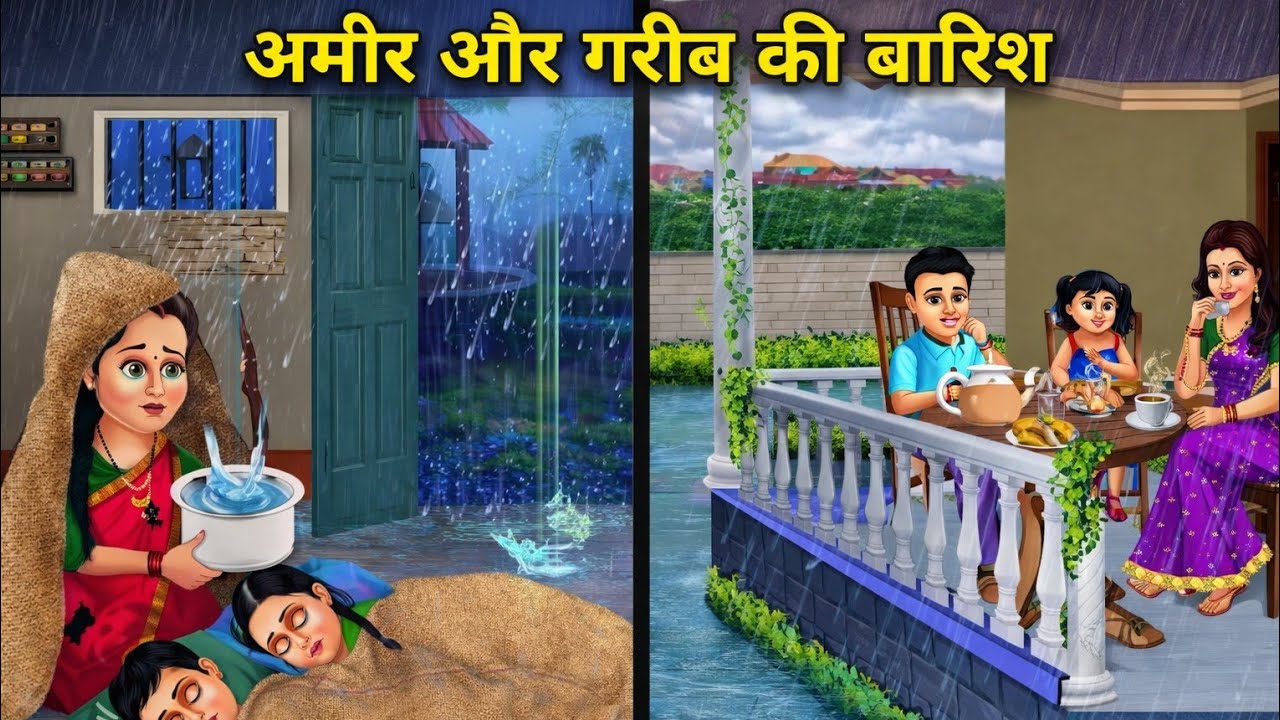 अमीर और गरीब की बारिश || Cartoonvideos Rain for the rich and the poor | Kahaniyon Ka Zamana 