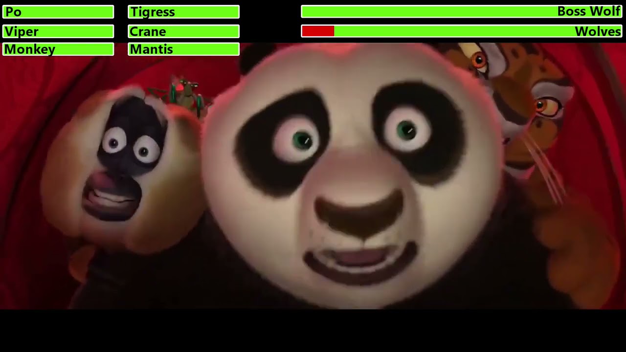 Kung Fu Panda 2 (2011) Dragon Costume Battle with healthbars