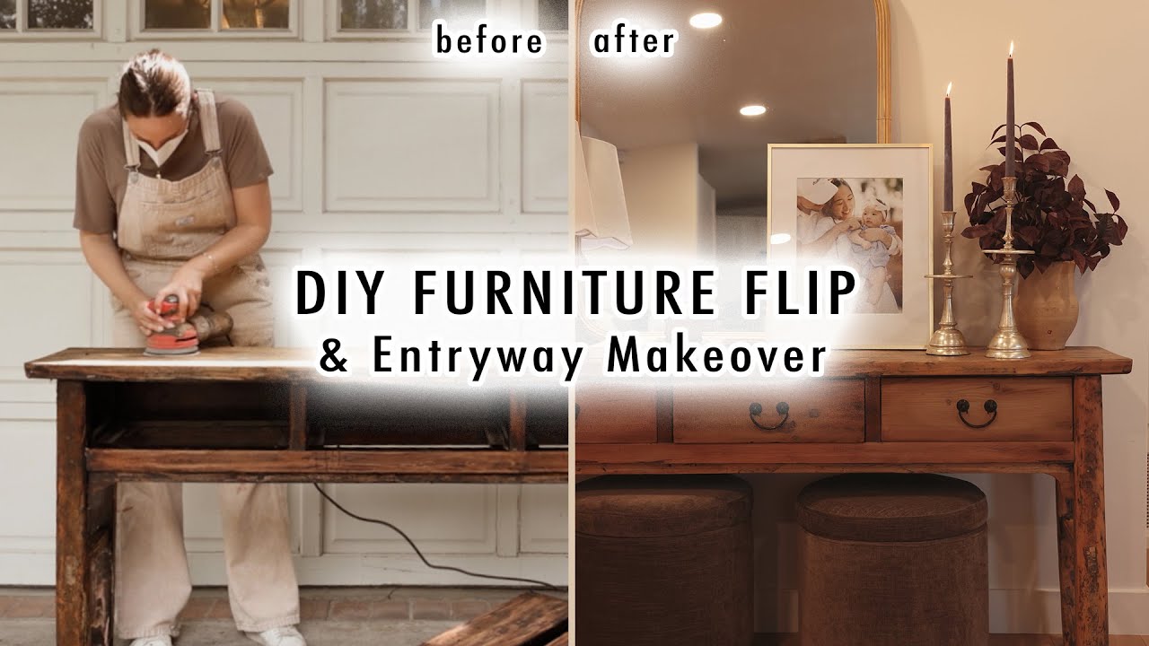 DIY FURNITURE FLIP & Entryway Makeover *Before & After* | XO MaCenna