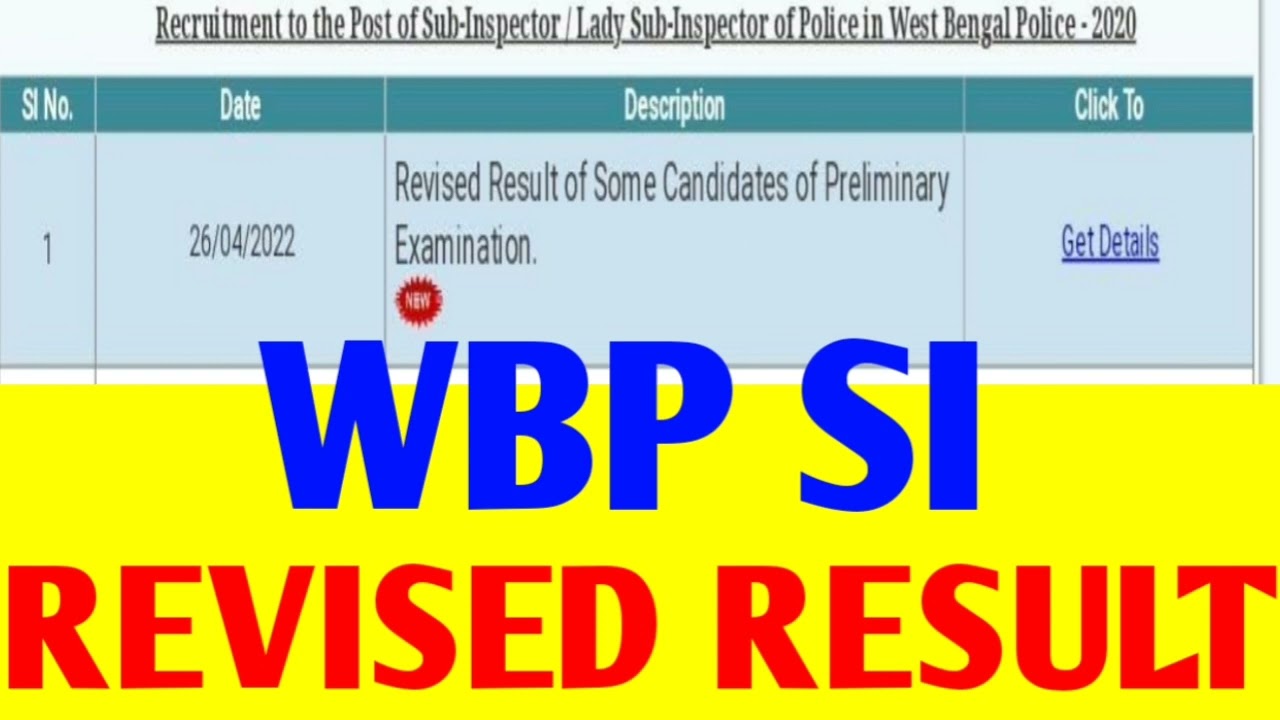 wbp si revised result | wbprb | WB si new result | wbp si new result |  @ChakrirSchool