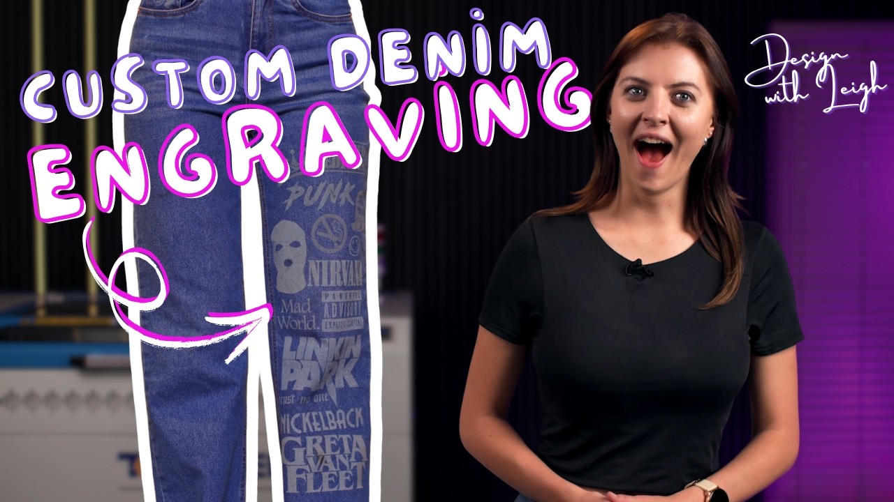 Engraving on Denim with a Laser Machine | Recycling Old Jeans | Design with Leigh