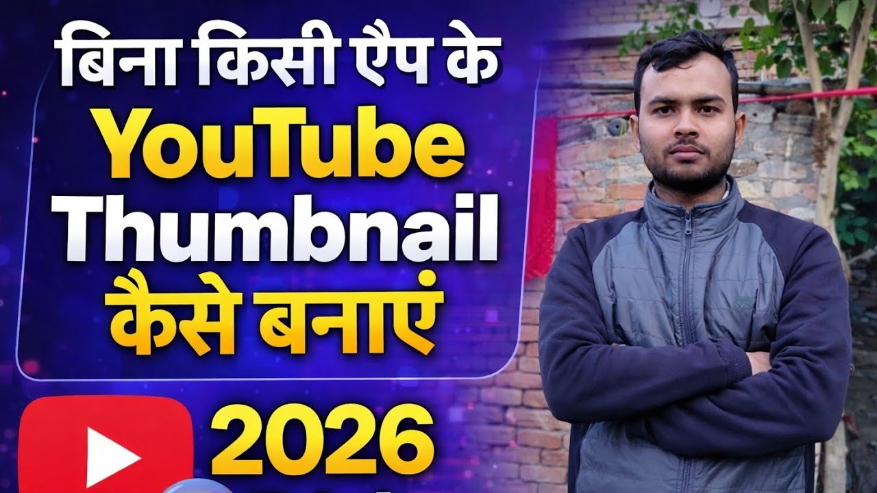 बिना किसी App के   YouTube thumbnail  कैसे बनाये  2026 !! YouTube thumbnail kashye banaye