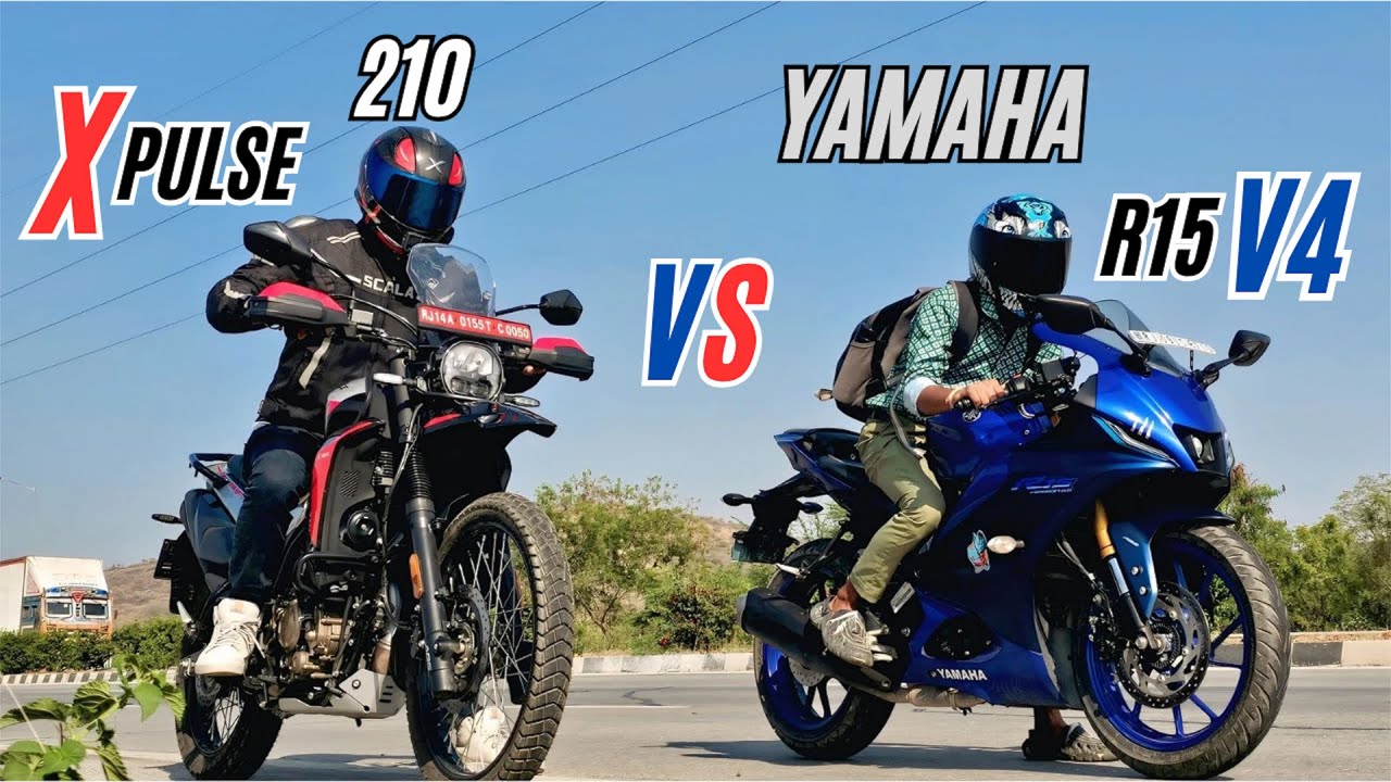 Hero Xpulse 210 vs Yamaha r15 v4 Drag Race 🔥 | Ek mukabla yebhi🙂