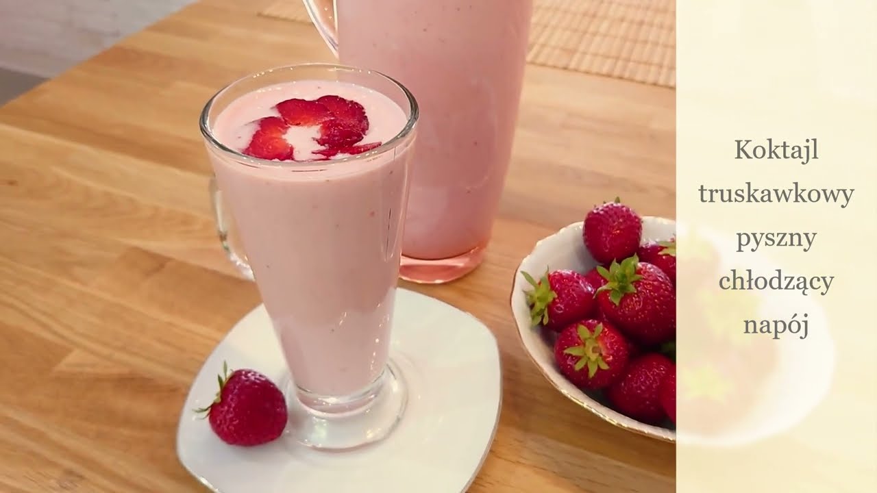 Koktajl truskawkowy pyszny chłodzący napój❤️️/Strawberry smoothie is a delicious cooling drink