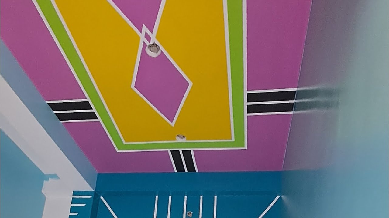 Masking Tape Desing  Ceiling & Wall | Bedroom Painting Desing | Apkarajubhai
