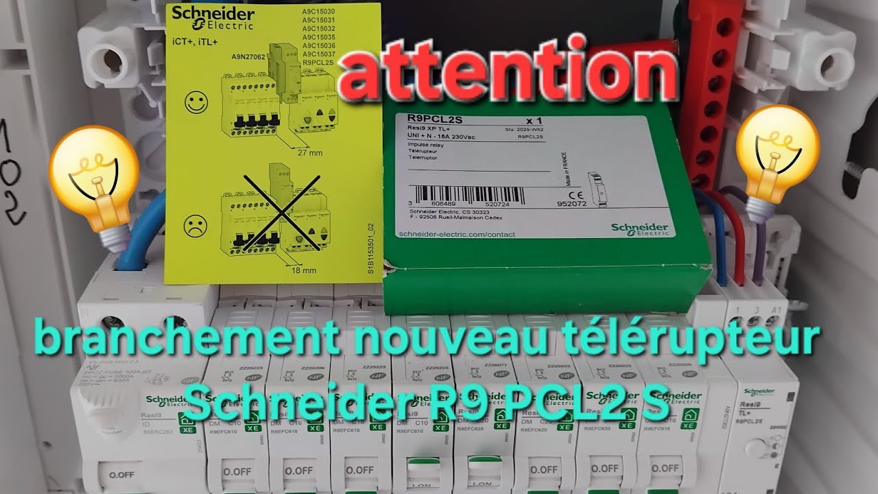 Branchement telerupteur Schneider R9 PCL 2S