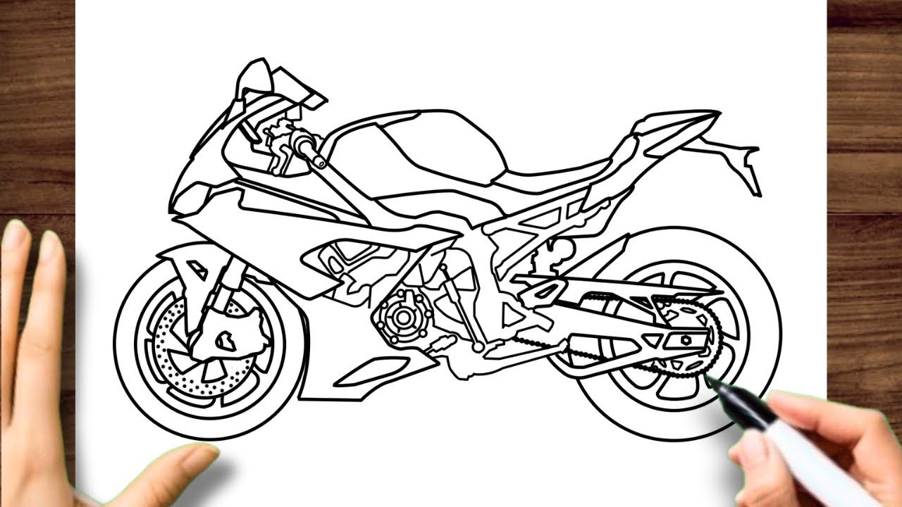 COMO DESENHAR UMA MOTO BMW S1000 rr PASSO A PASSO DE FORMA SIMPLES