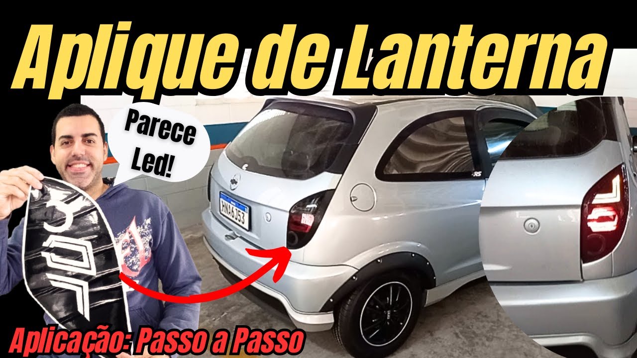 Como colocar Aplique Adesivo Mascara Negra na Lanterna Traseira do Celta