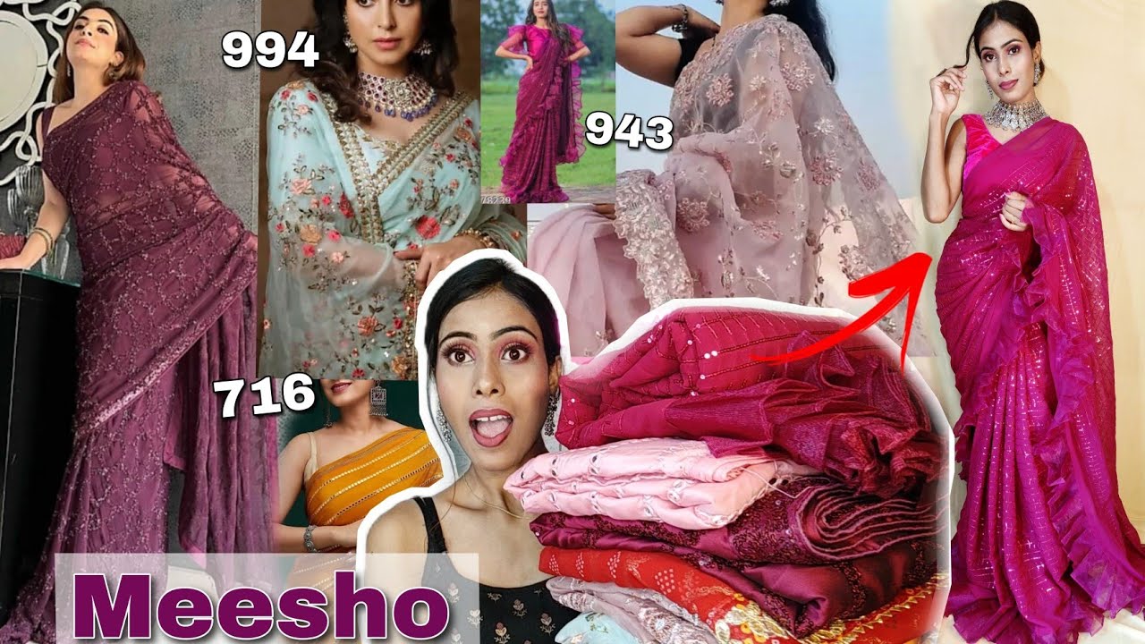 MEESHO Saree Haul| Meesho Festive Saree Haul| Meesho Organza Saree Haul| Meesho Saree Starts at 716/