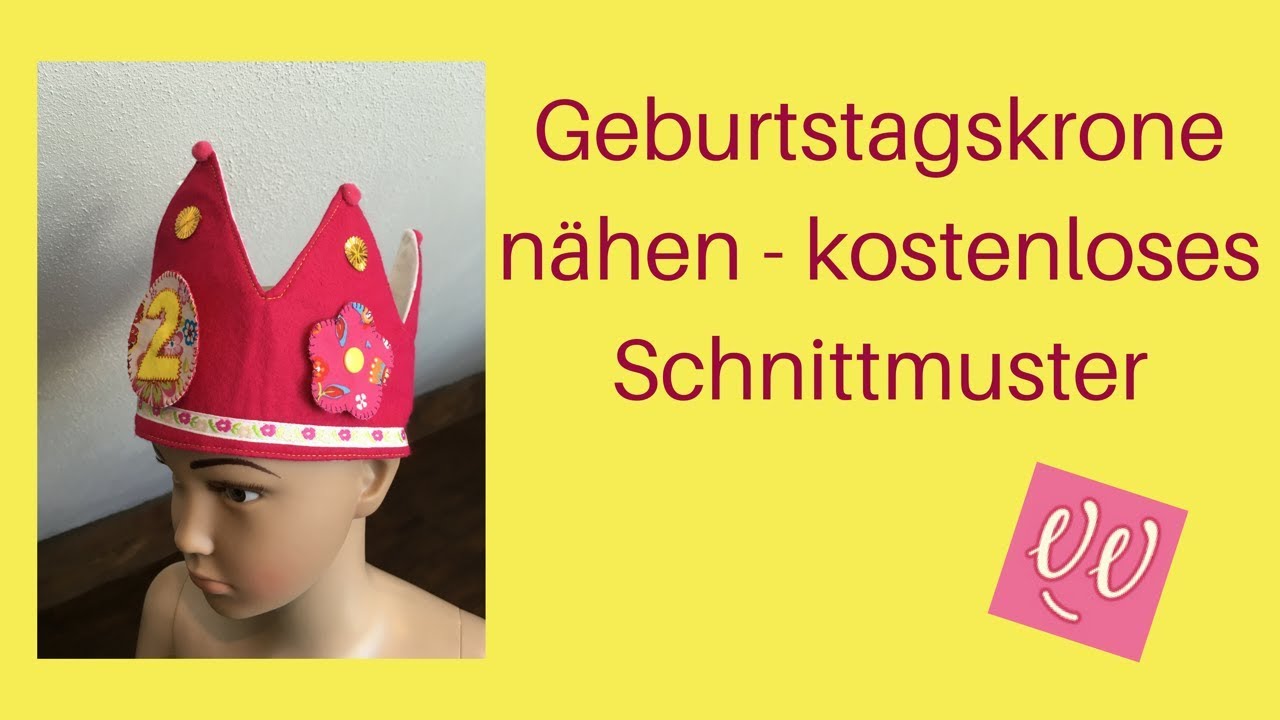 Geburtstagskrone nähen - kostenloses Schnittmuster