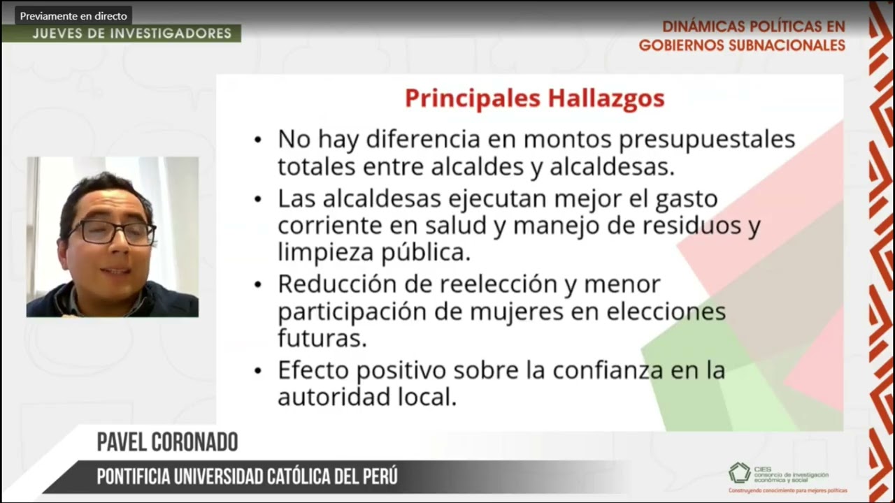 Dinámicas políticas en gobiernos subnacionales - Jueves de Investigadores
