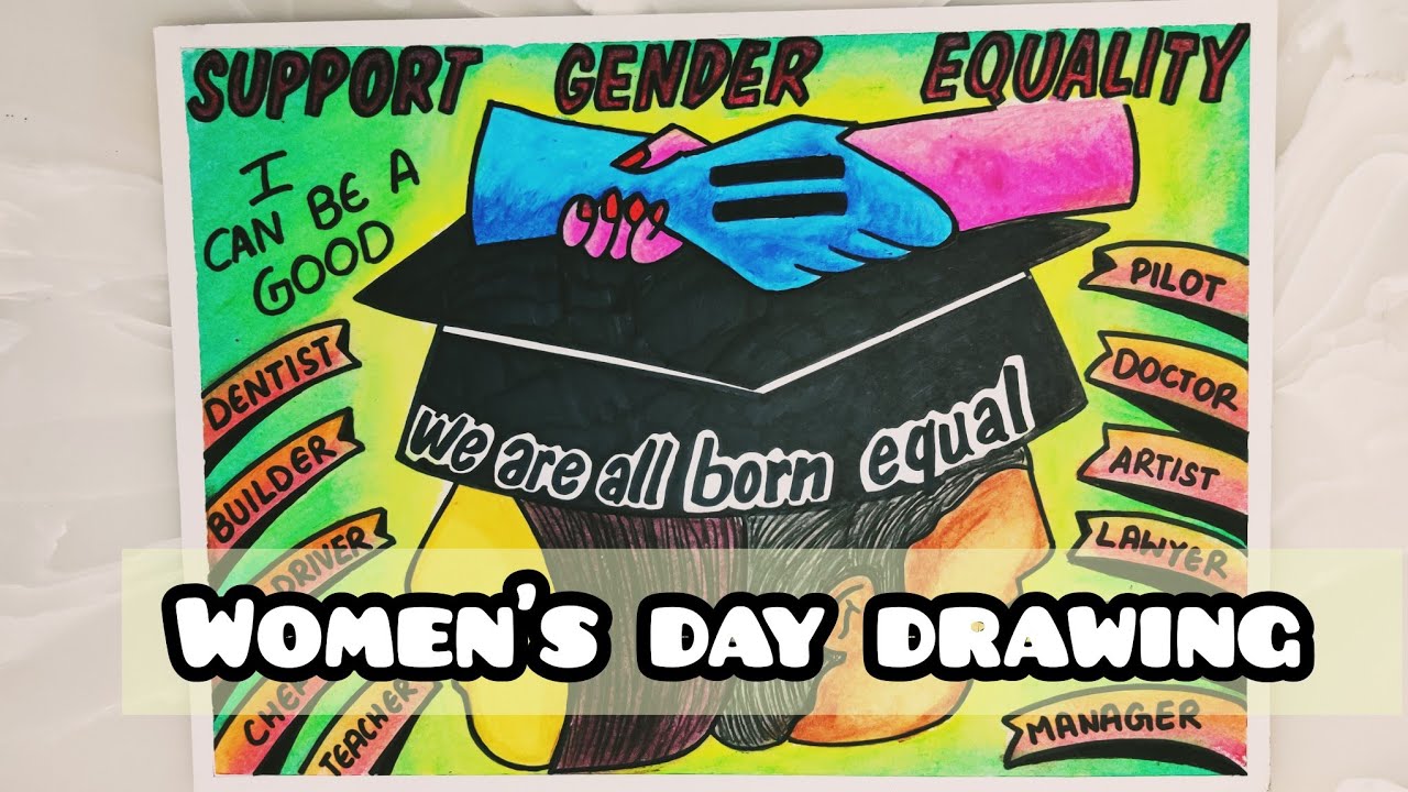 Poster on women's equality day/ save girl child /gender equality poster/social justice Drawing