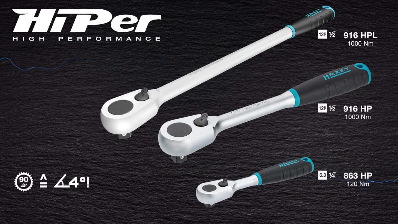 HAZET HiPer Feinzahn-Umschaltknarre / fine-tooth reversible ratchet 916 HP | 916 HP L