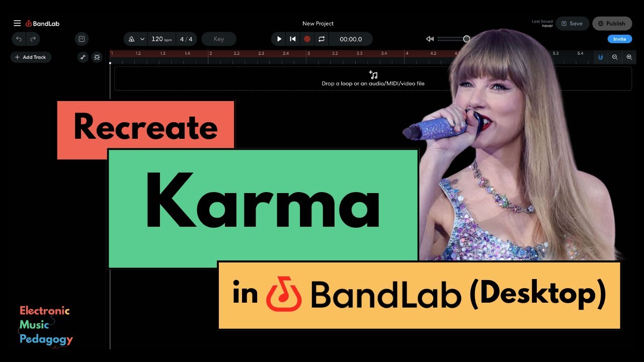 Воссоздайте композицию Karma Тейлор Свифт в BandLab (для ПК)