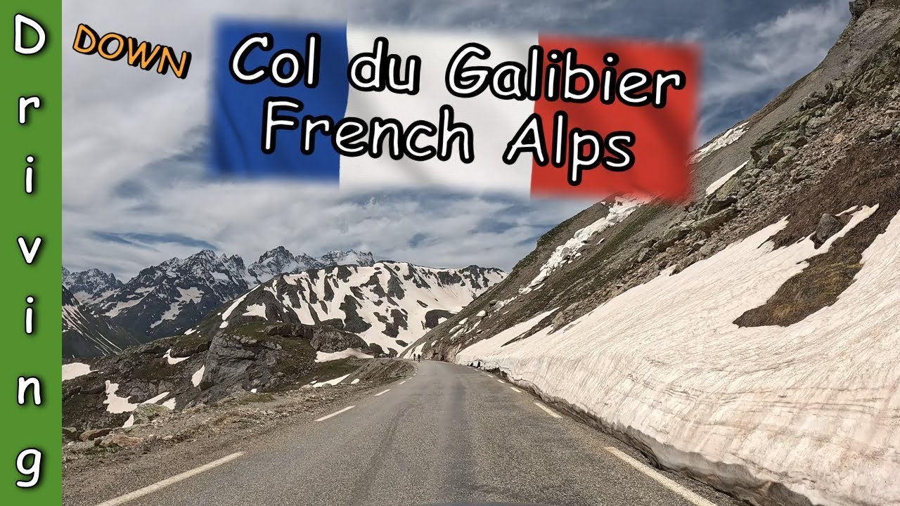 Driving down Col du Galibier towards Briançon The French Alps.