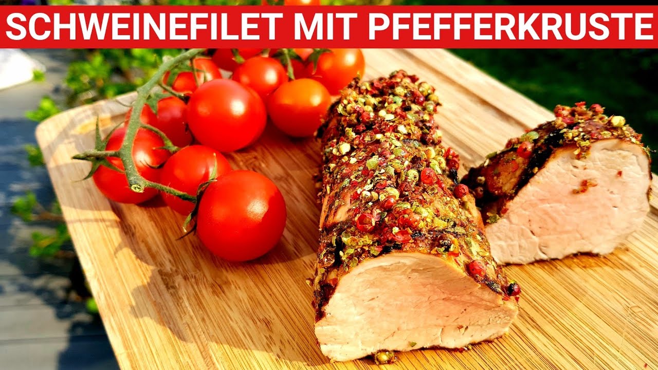 ♨️ GRILLBLITZ: Schweinefilet mit Pfefferkruste vom Grill, Schweinelende im Stück Gasgrill Filet BBQ