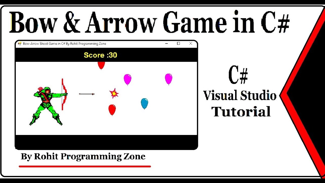 Arrow shooting game in C# Visual Studio By Rohit programming zone