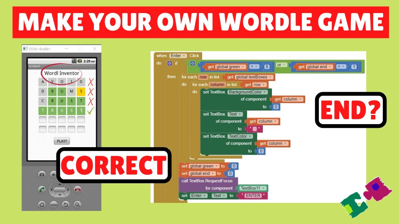 MIT App Inventor 2: Wordl Inventor