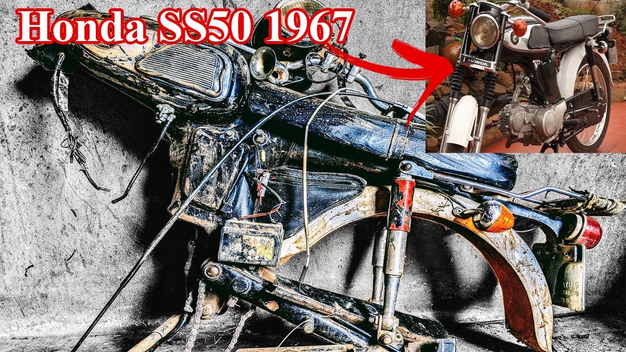 Restoration Abandoned Motorcycle Honda 50cc 4 Stroke| Honda ss50 1967