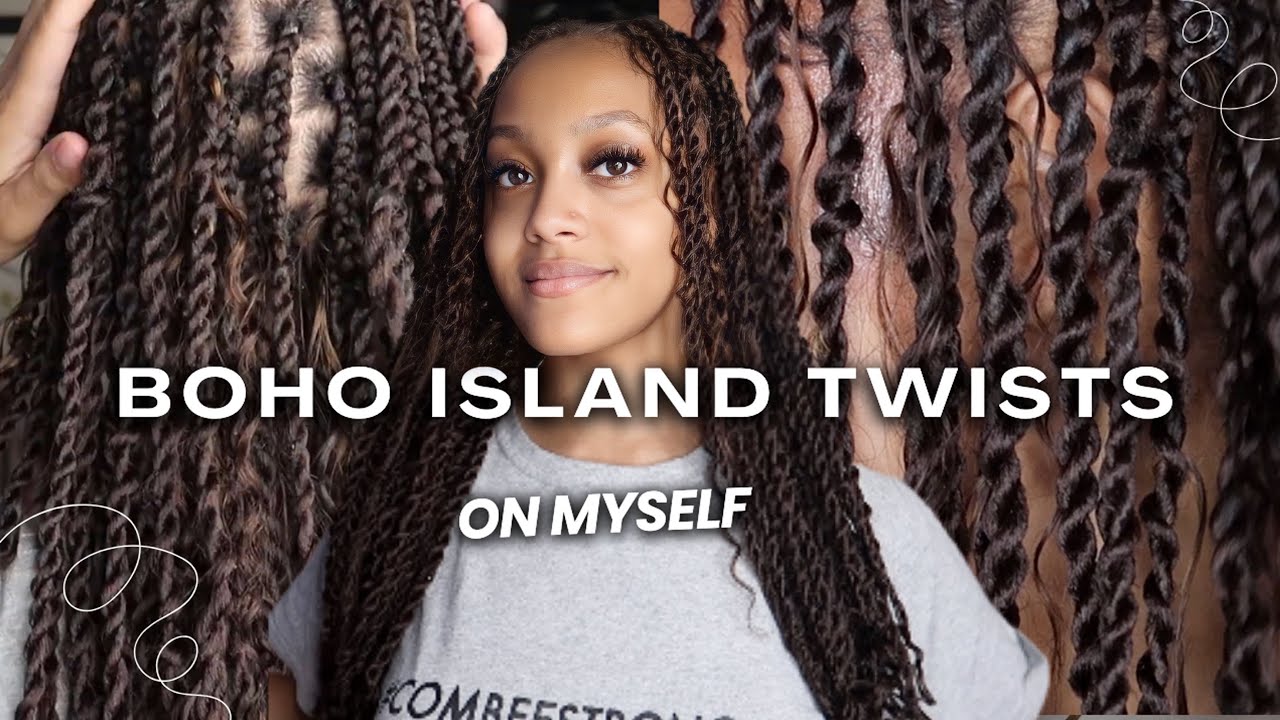 HOW TO: BOHO ISLAND TWISTS TUTORIAL ON MYSELF | BEGINNER FRIENDLY