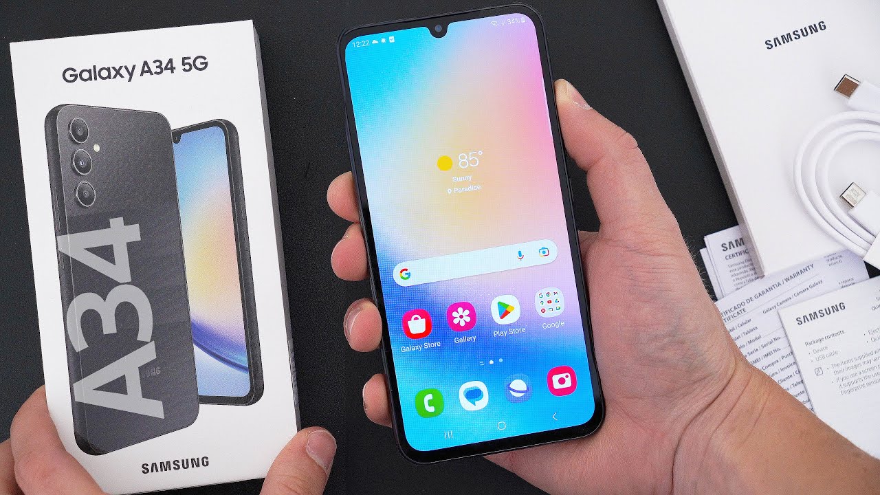 Распаковка Samsung Galaxy A34 5G, обзор и первые впечатления! (Великолепный графит)