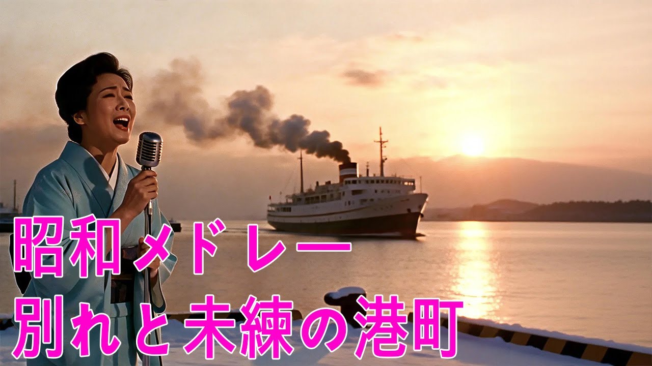 【昭和演歌風】港と連絡船 演歌メドレー11曲｜汽笛と潮風の哀愁（作業用BGM）