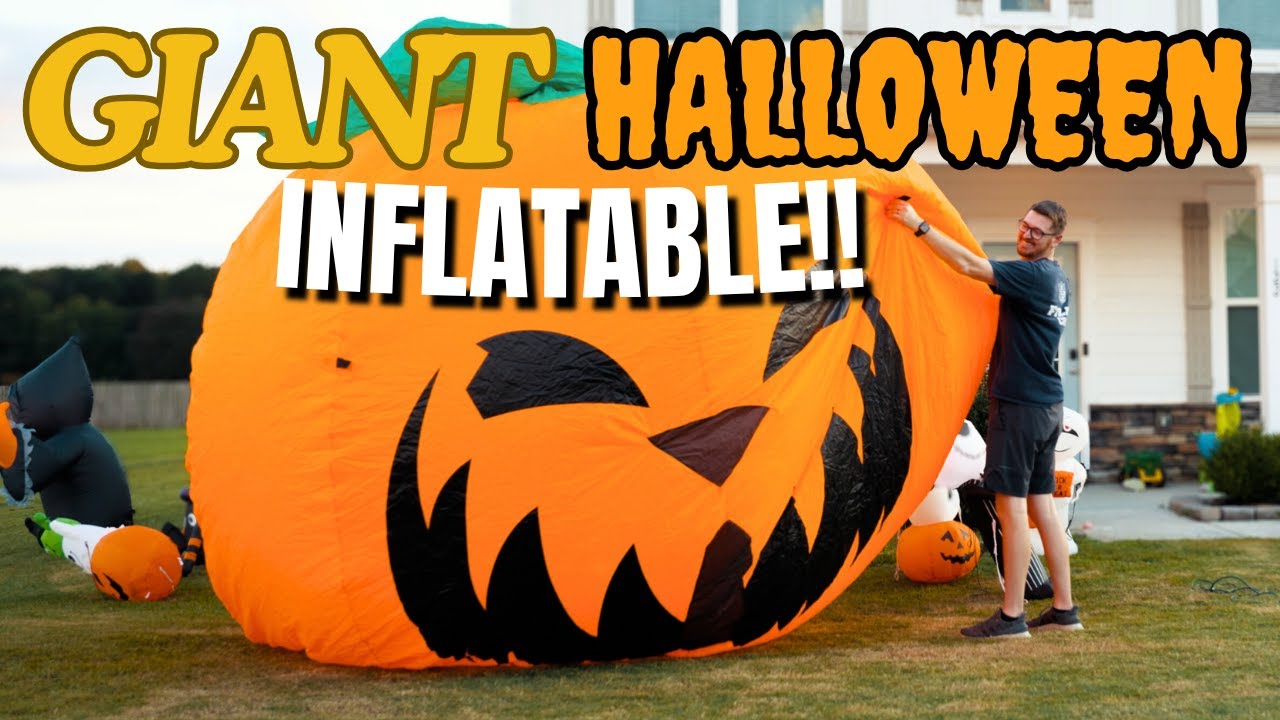 Family Fun: Setting up Our GIANT 15ft Halloween Inflatable!