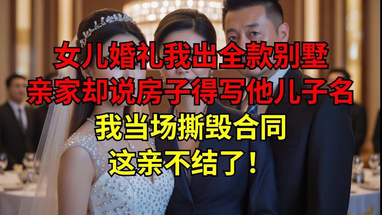 女儿婚礼我出全款别墅，亲家却说房子得写他儿子名，我当场撕毁合同：这亲不结了！
