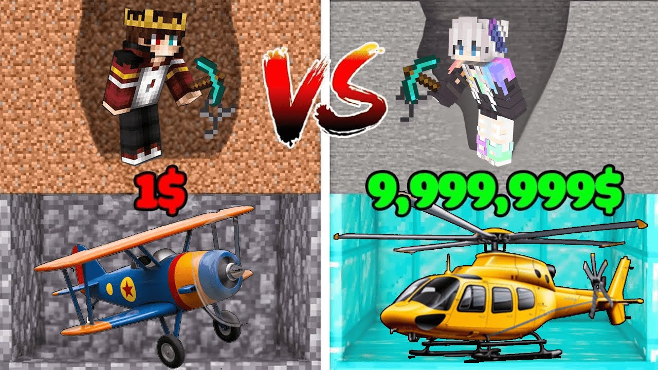 1.000.000$ ZENGİN U&Ccedil;AK VS 1$ FAKİR U&Ccedil;AK YARIŞI 😱 - Minecraft
