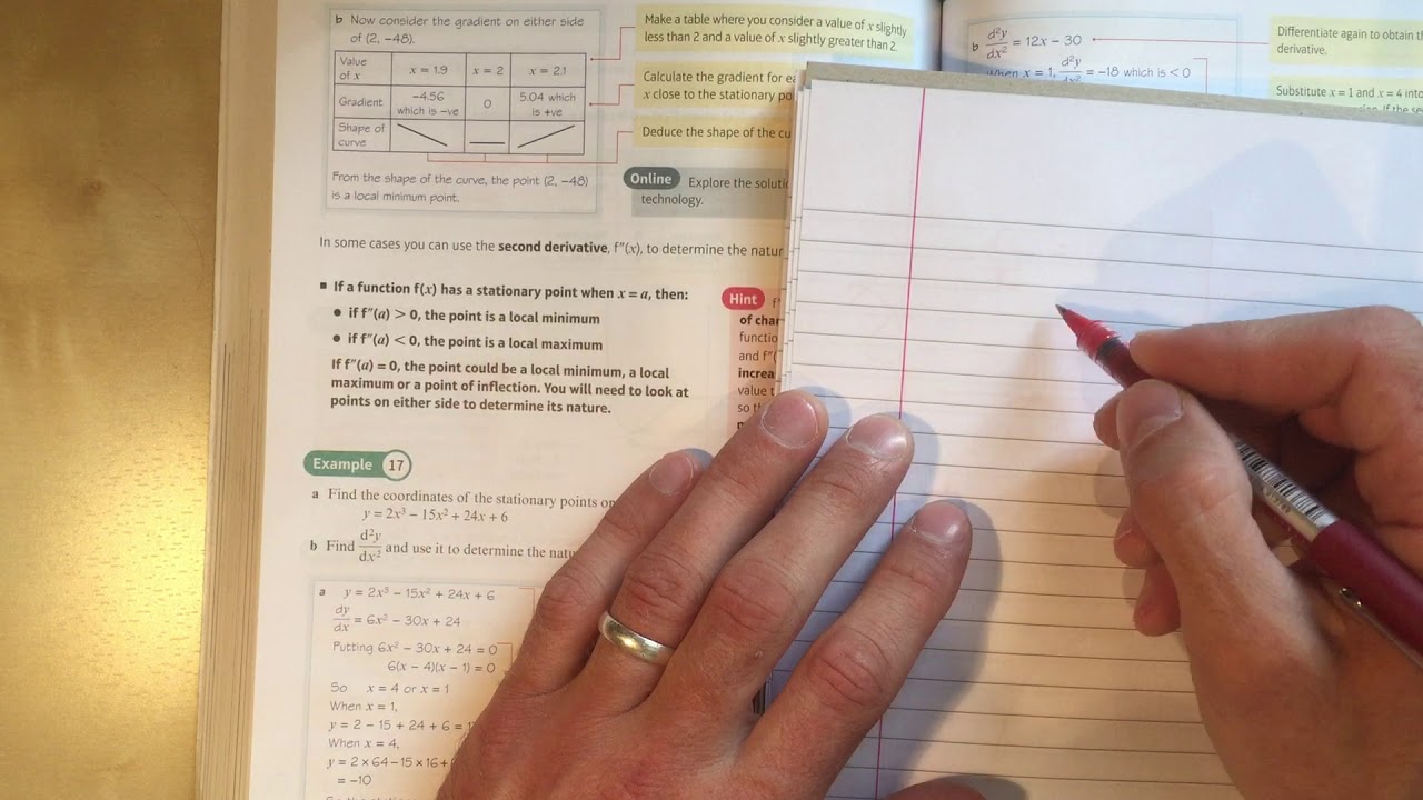 72.  Stationary Points   Chapter 12 section 9 Edexcel Pure AS Level Maths