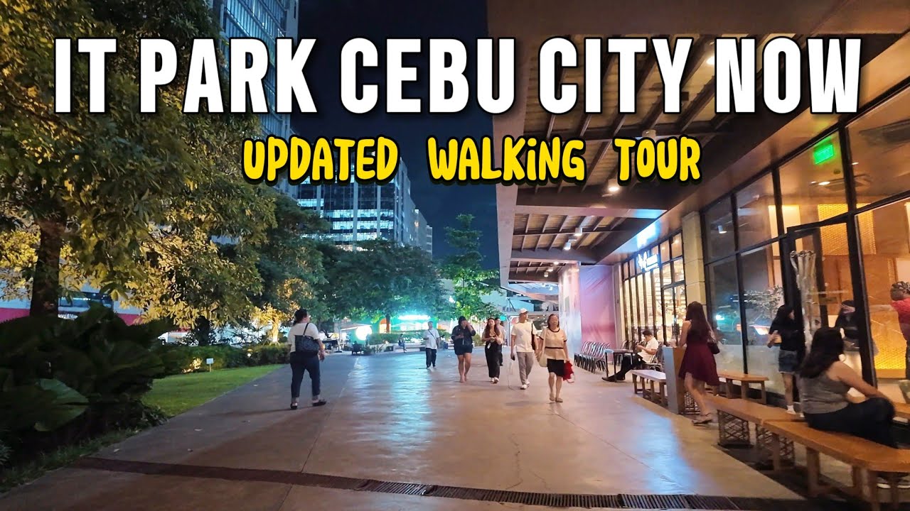 IT PARK PEACEFUL WALK AT NIGHT.  CEBU CITY BUSINESS HUB. MOST MODERN PART OF CEBU CITY.