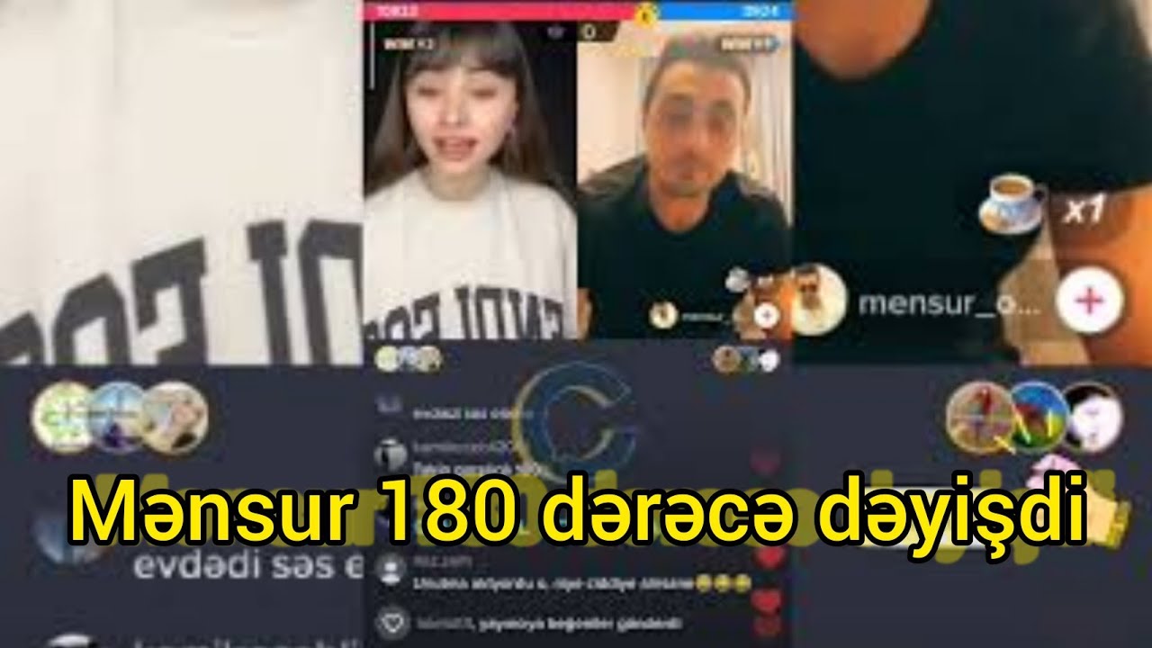 Nia Kurbanova & Mənsur Şərif Mənsur 180 dərəcə dəyişdi ciddi oyun apardi canlıda anlar 25.05.2022