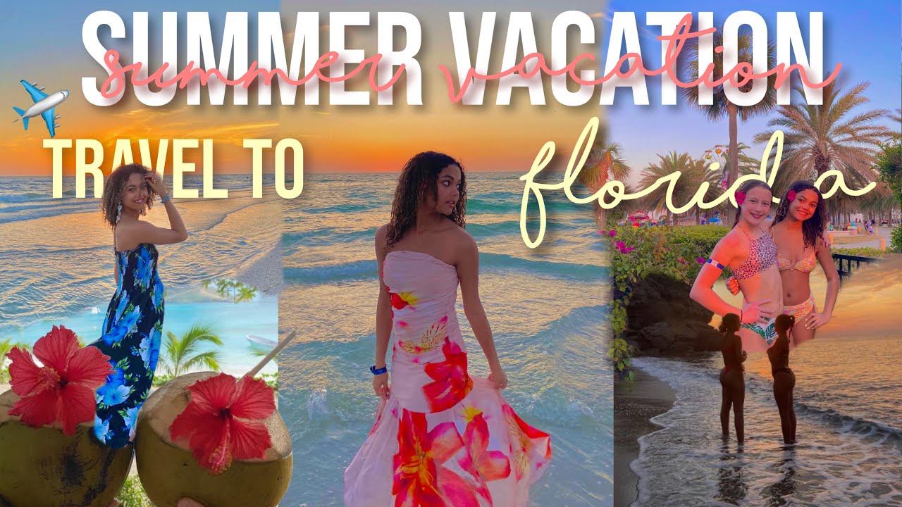 SUMMER VACAY IN FLORIDA Travel Vlog 🌴 | beach days, tanning, roller coasters!