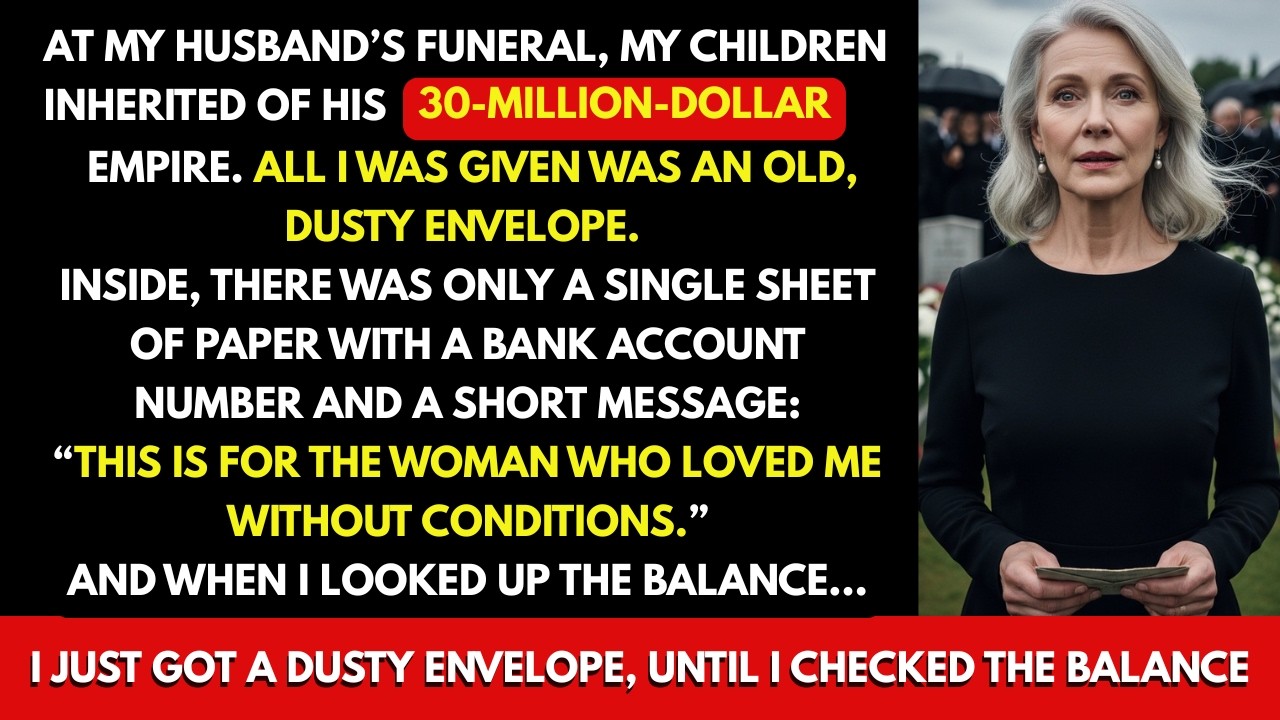 At My Husband Funeral, My Children Took 30 Million Dollars. I Just Got a Dusty Envelope...