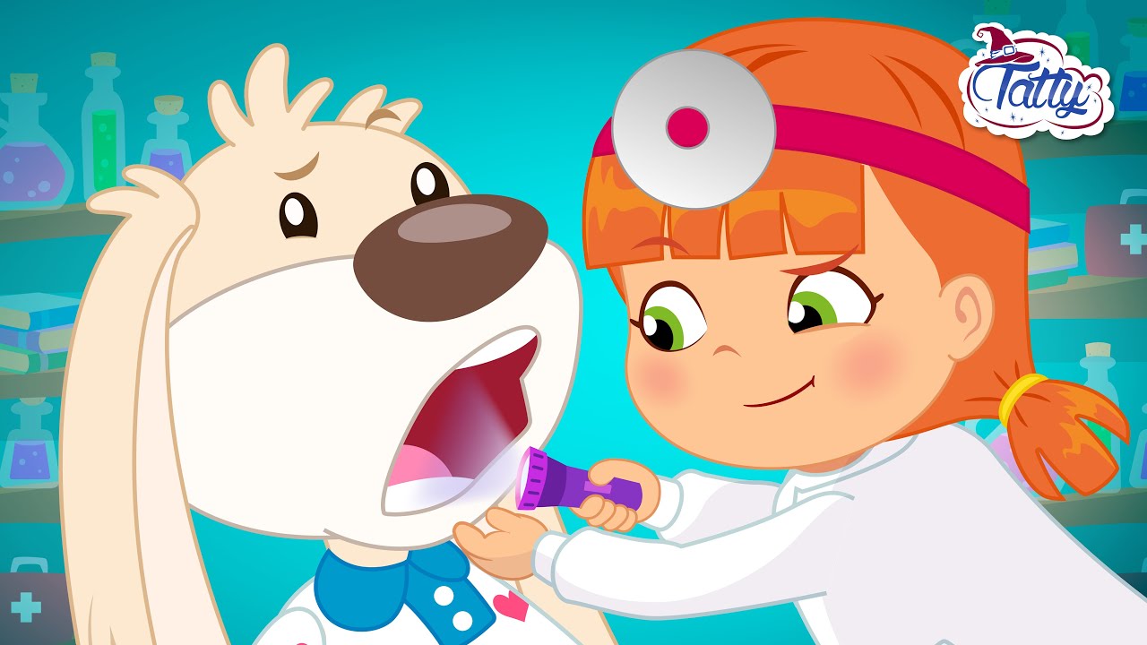 Tatty orvos szeretne lenni &eacute;s kezelni a bar&aacute;tait 👩&zwj;⚕️ Rajzfilm Tatty &eacute;s Misifu