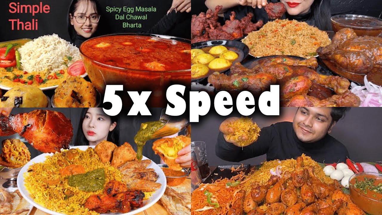 Mukbangers Rice & Chicken Compilations 5x Speed! / Fast Motion Viral Rice & Chicken Eating ASMR