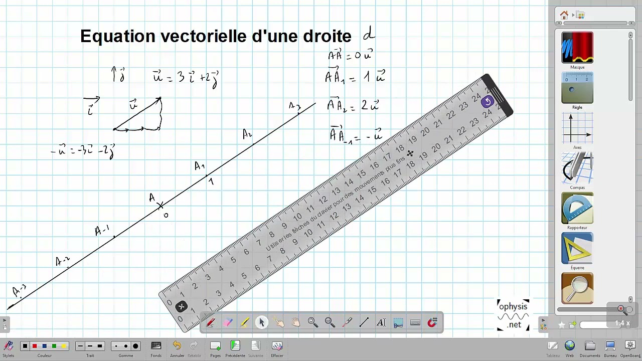 Equation vectorielle d'une droite