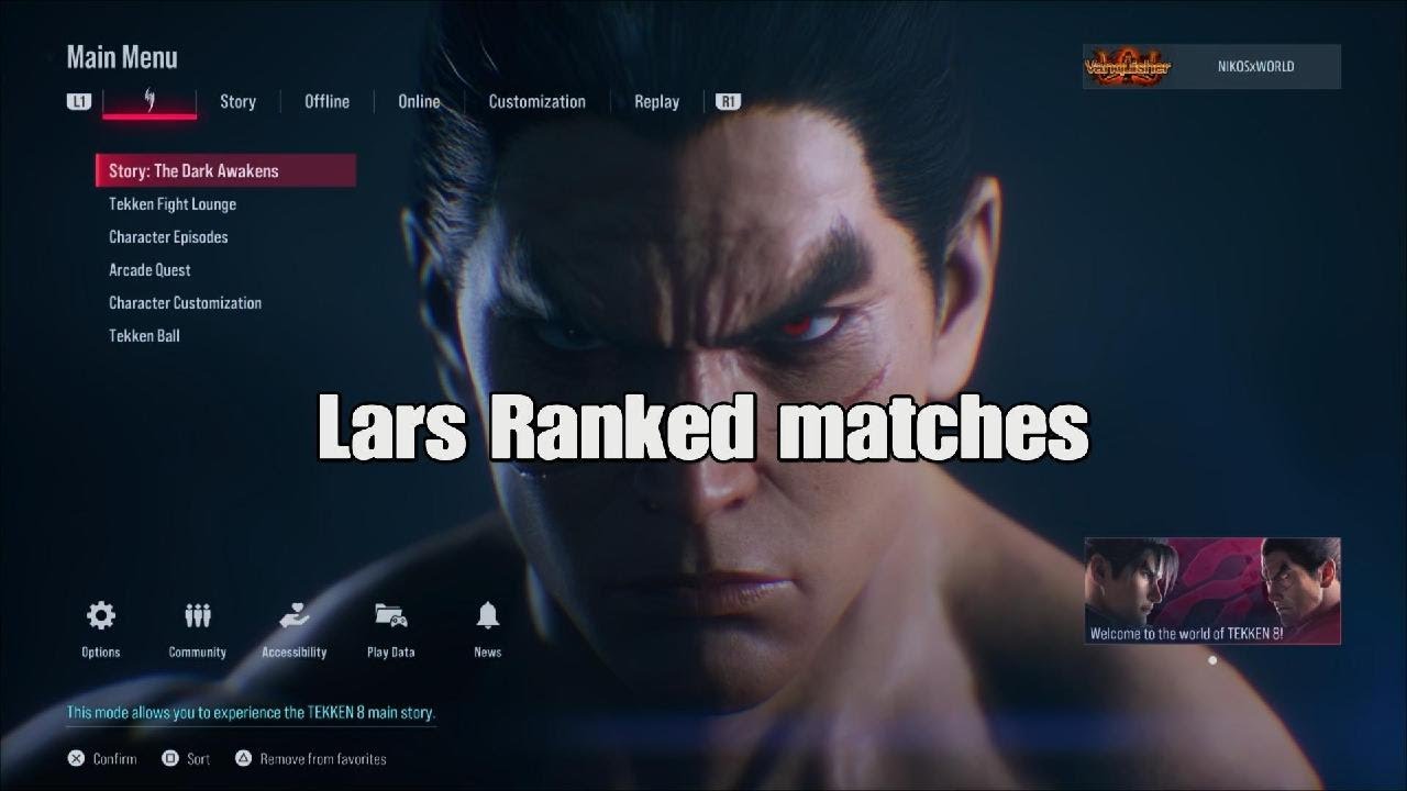 TEKKEN 8: Lars Reaches Mighty Ruler Ranked matches
