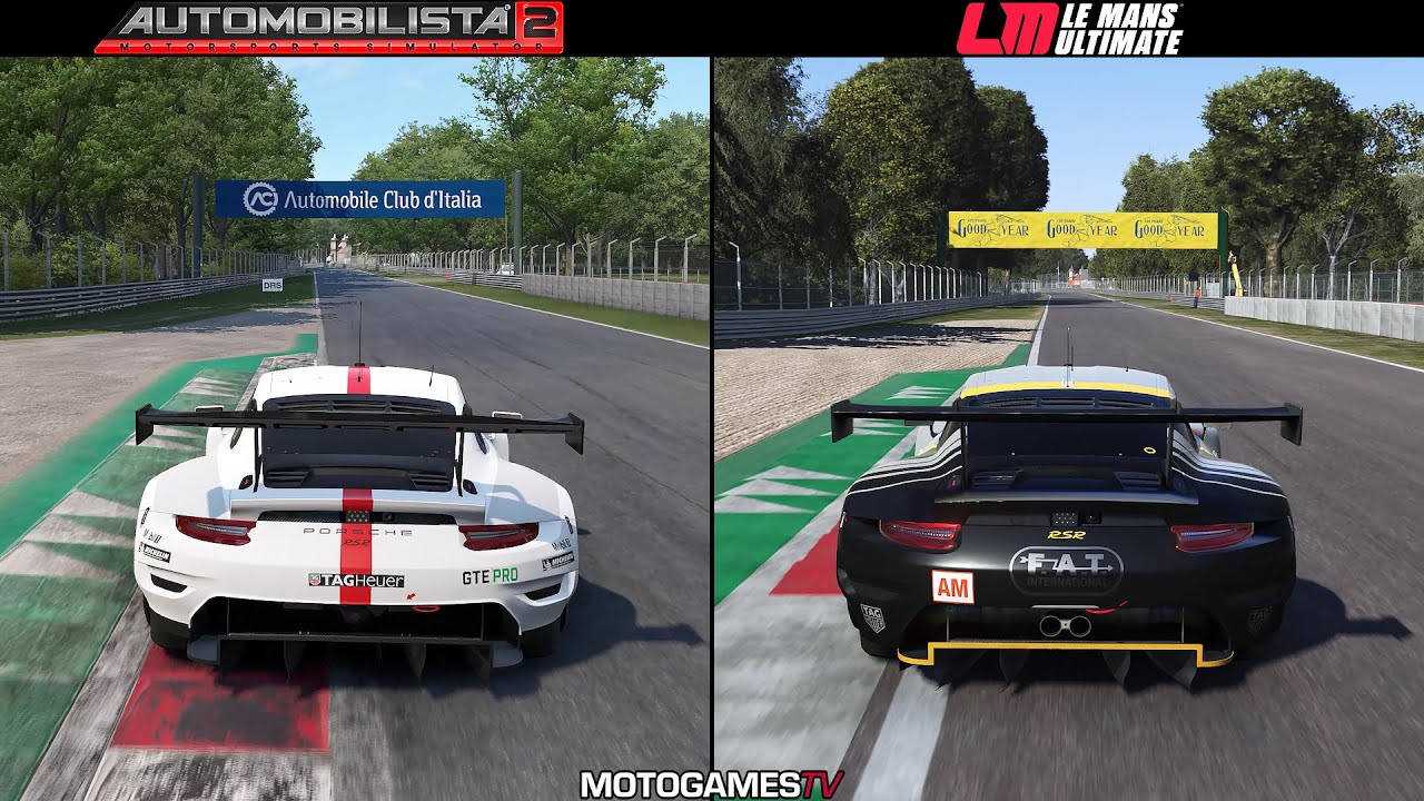 Automobilista 2 vs Le Mans Ultimate - Porsche 911 RSR GTE at Monza